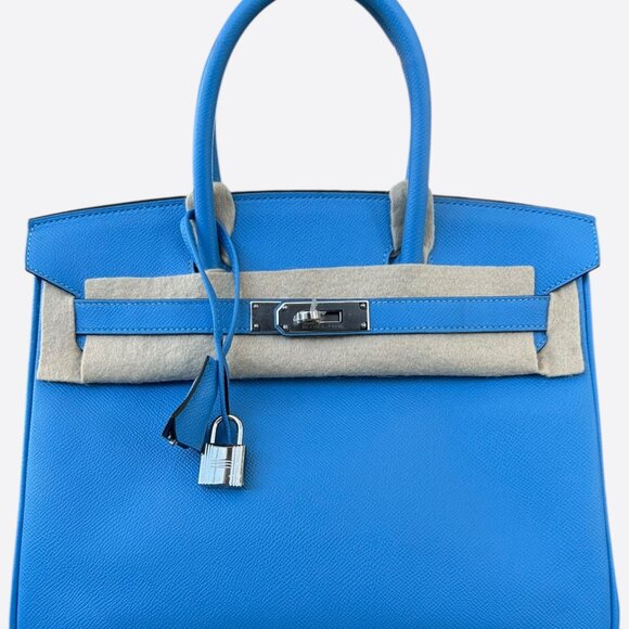 Hermes Blue Colvert Epsom Birkin 30 - Picture 1 of 7